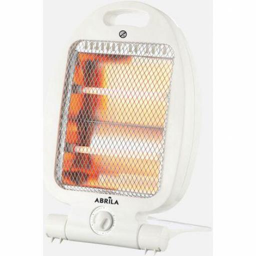 Estufa Electrica De Cuarzo Dustin 800w Blanco 2pot Portatil C/asa 2elem Antivuelco 35x23x16,5cm [0]
