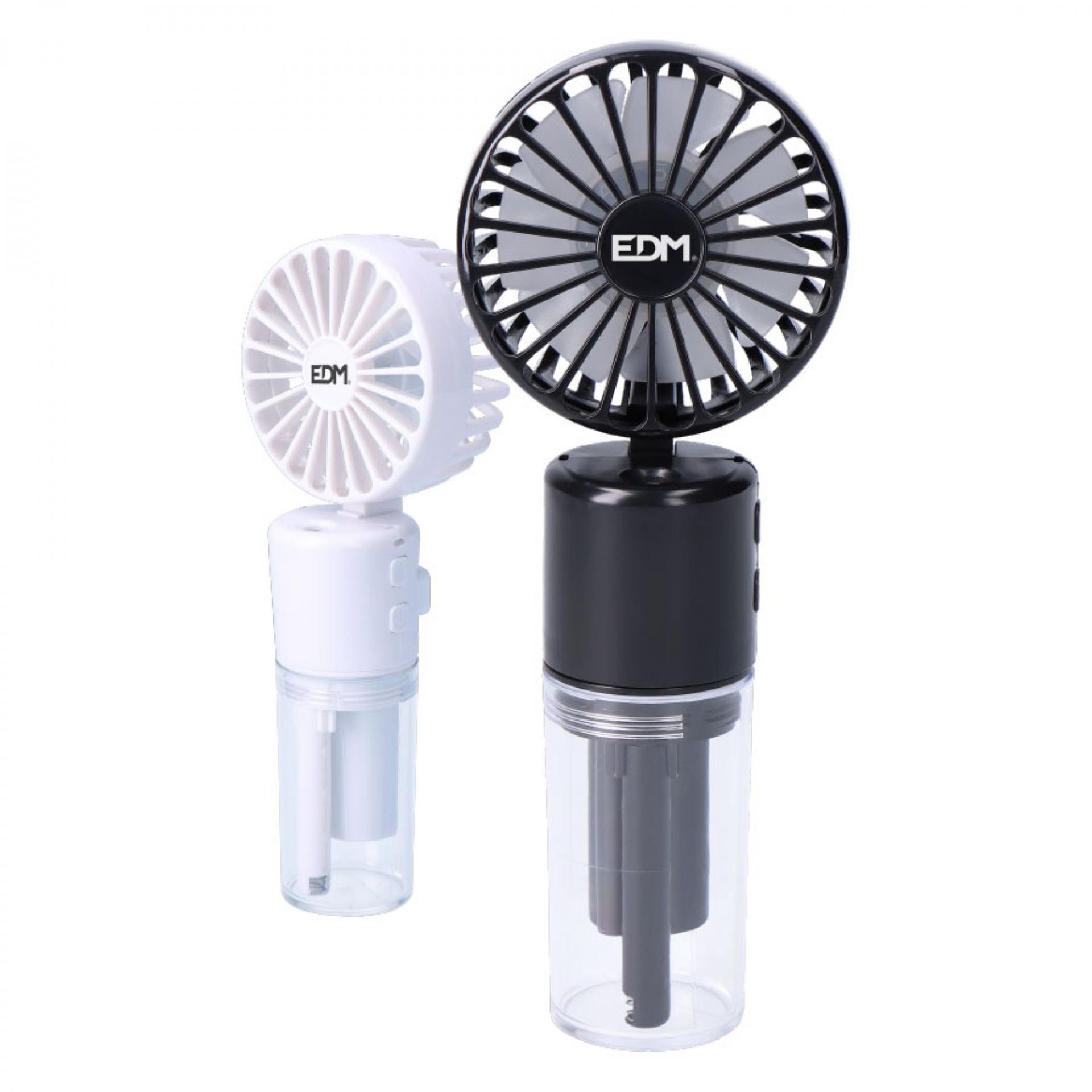 EDM VENTILADOR NEBULIZADOR RECARGABLE, 4 VELOCIDADES. 6,2 x 16,4 cm. COLORES SURTIDOS