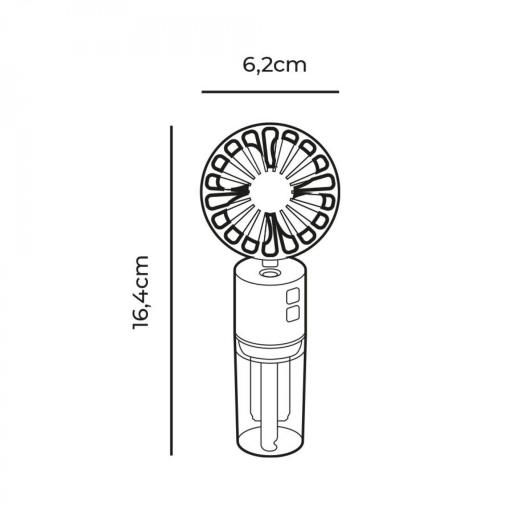 EDM VENTILADOR NEBULIZADOR RECARGABLE, 4 VELOCIDADES. 6,2 x 16,4 cm. COLORES SURTIDOS [1]