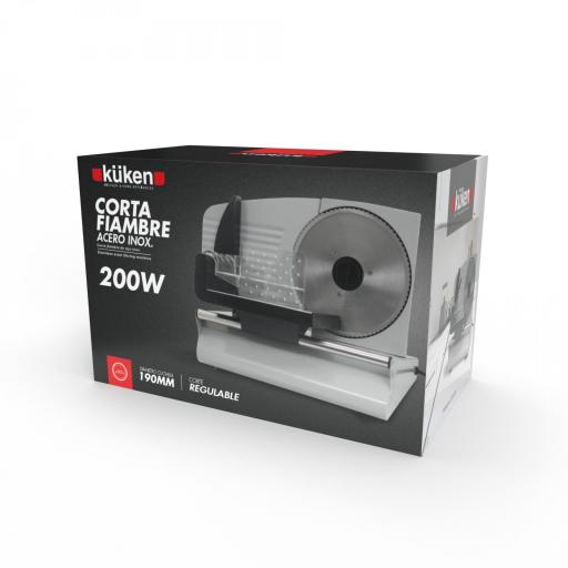 CORTA FIAMBRES KUKEN 200 w. INOX 190 mm. [2]