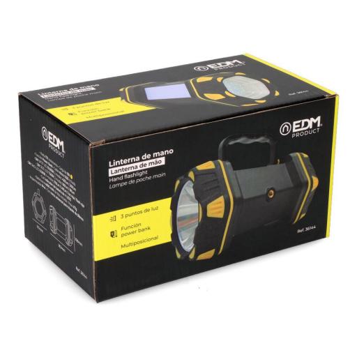 LINTERNA DE MANO LED RECARGABLE 3 PUNTOS DE LUZ [2]