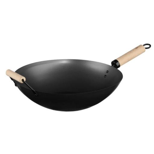 5FIVE  WOK ACERO CON MANGO DE MADERA Y ASA Ø35 cm [0]