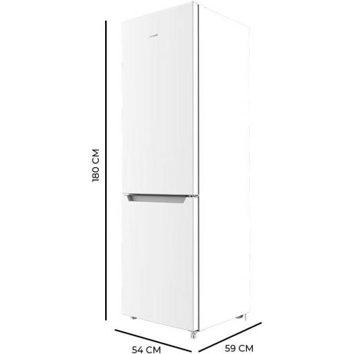 Frigorífico Combi Cecotec   250 L, Altura 181 cm y 55 cm de Ancho, Bajo Consumo, Sistema Multi Air Flow, Total No frost y 2 Cajones [Clase de eficiencia energética E]