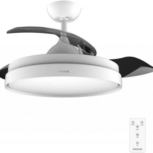 Ventilador de Techo con Aspas Retráctites Cecotec y Lámpara . 40 W, Diámetro 42" (106cm), Temporizador, 3 Tonos de Luz, Función Verano-Invierno [0]
