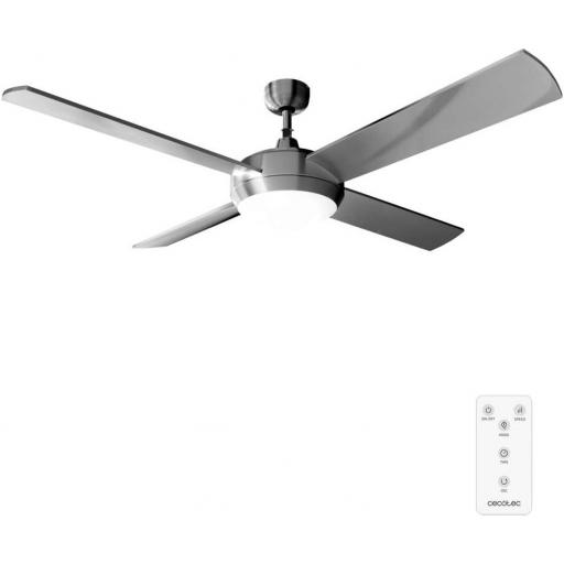 Ventilador de Techo Cecotec . 60 W, 132 cm de Diámetro con Mando a Distancia, Temporizador y Luz LED EnergySilence Aero 570, 4 Aspas, 3 Velocidades, Función invierno, 