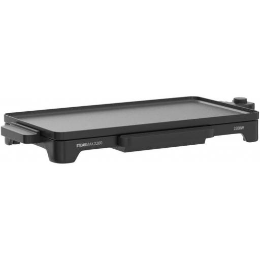 Taurus – Plancha de Asar Revestimiento Antiadherente, sin PFOA| 2200W| Gran Superficie 49 x 27 cm| Limpieza Fácil| Bandeja Recoge-Grasas| Pies Antideslizantes | Color Negro [3]