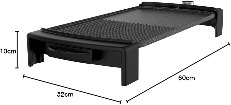 Plancha de Asar Eléctrica Cecotec 2150 W, Revestimiento Antiadherente, Superficie Mixta, Termostato Regulable, Apta para Lavavajillas