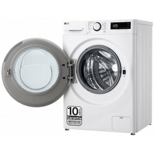 Lavadora LG 8Kg 1200rpm, A-10%, Vapor, Fondo 47,5cm. AI Direct Drive, TurboWash 39, Func. Vapor, Puerta cristal+Aro Negro [2]