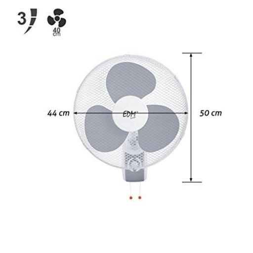 Ventilador de pared 45W 40cm 3 velocidades EDM [0]