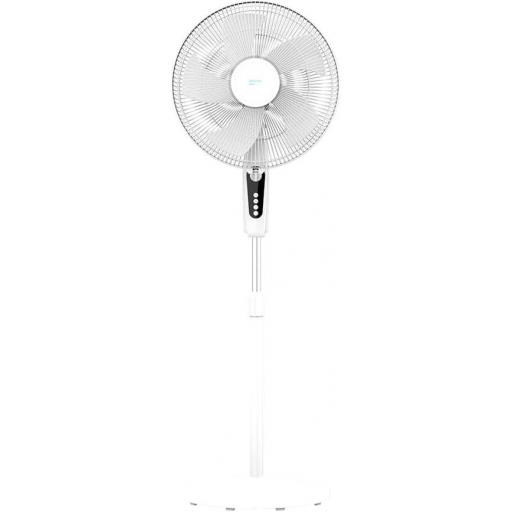  Ventilador de Pie Cecotec 45W, Diámetro de 16", 5 Aspas, Temporizador 1h, 3 Velocidades y Oscilación Automática, Altura Regulable hasta 135cm