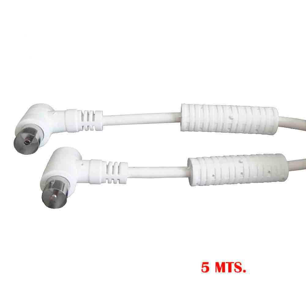 EDM PROLONGACIÓN TV-VIDEO ACODADA CON FILTRO 9,5mm- 5m BLANCA