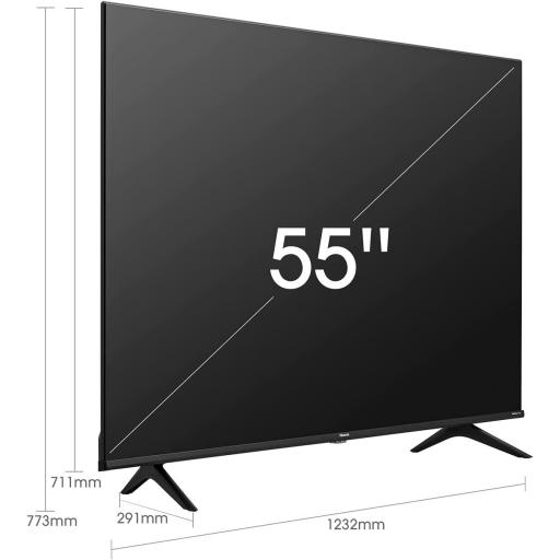 TV LED 55" - Hisense UHD 4K, VIDAA U 5.0, HDMI 2.1, Dolby Vision, HDR10+, Control de voz, Negro [2]