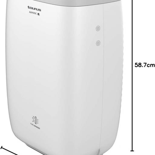 Taurus Purificador de aire Hogar Oficina, Air Purifier con sensor nivel contaminación, Filtración Triple, EPA, carbón activo, 18/8 Stainless Steel