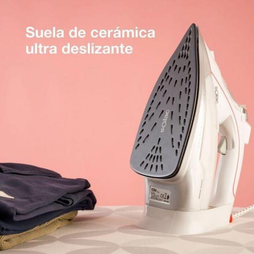  Plancha Solac  3000W | Antical | Antigoteo | Golpe de Vapor 180g/min | Vapor Continuo 45g/min | Suela Cerámica Antiadherente | Depósito 360 ml | Planchado Clasico, Vertical, en seco [2]