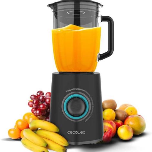 Cecotec Batidora de Vaso 2300W de Potencia Máxima, 1,5L de Capacidad, 5 Velocidades, 6 Hojas Recubrimiento de Titanio Negro y Jarra Termorresistente [0]