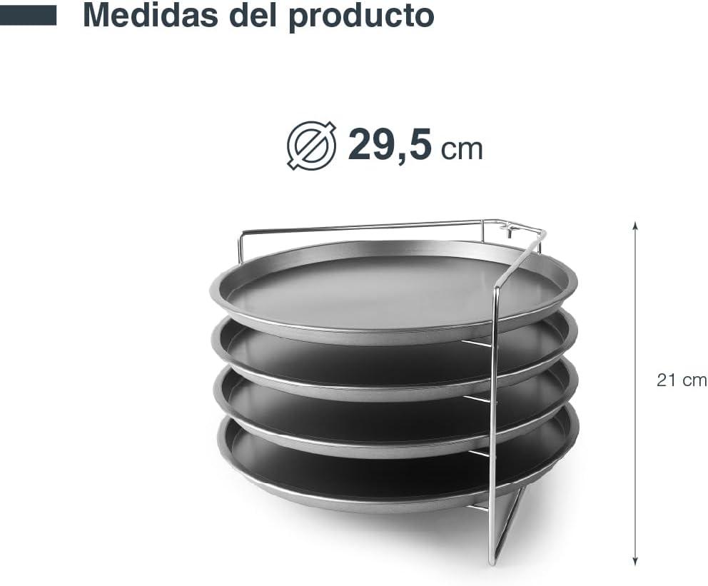 - Soporte para Hornear Pizzas, 4 Bandejas y Soporte Varilla | Organiza y mantiene todo a mano; libre de BPA, ideal para cocina profesional y uso diario en casa, para tu cocina cada día