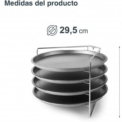 - Soporte para Hornear Pizzas, 4 Bandejas y Soporte Varilla | Organiza y mantiene todo a mano; libre de BPA, ideal para cocina profesional y uso diario en casa, para tu cocina cada día