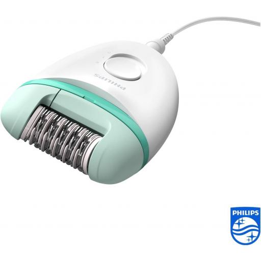  Depiladora con cable Philips Satinelle Essential - depilación compacta,  blanco y verde [1]