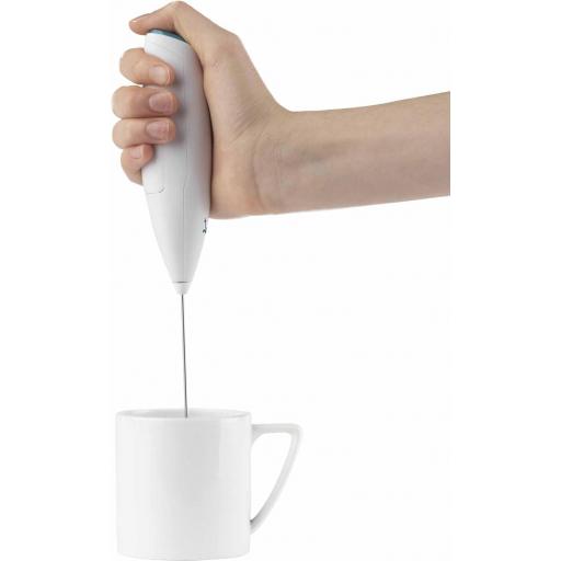 Espumador Leche Electrico de Mano Jata Batidor Leche Espuma con Soporte. Ideal para Capuchino, Matcha, Batidos de Proteínas, Chocolate. Funciona con Pilas [2]
