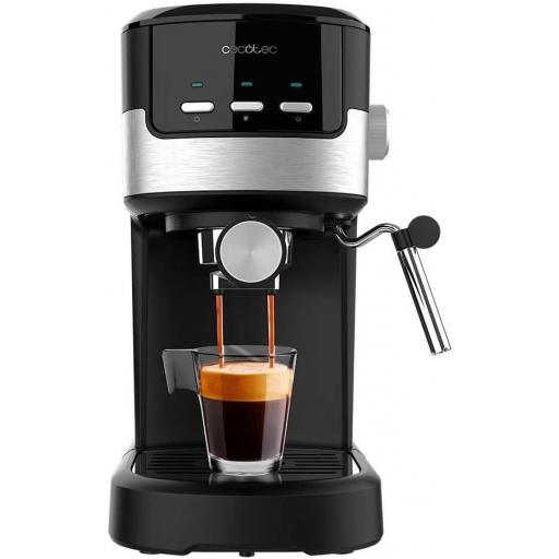  Cafetera Espresso Cecotec Compacta. 1100W, 20 Bares, Sistema Thermoblock, Vaporizador Orientable, Brazo Portafiltros con Doble salida y 2 Filtros, 1,25 Litros [0]