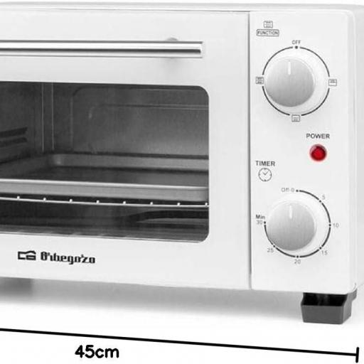  Mini horno sobremesa  800w -  Tostador Multif.10 litros BLANCO, Puerta  abatille con doble cristal. Temporizador 30  [1]