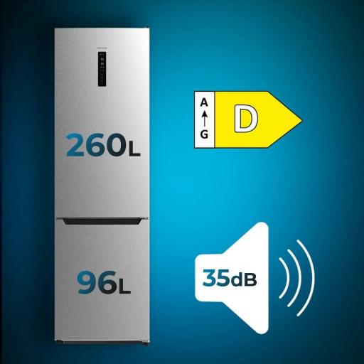  Frigorífico Combi Cecotec  200X60 Inox, Total No frost, 2 Cajones [Clase de eficiencia energética D] [2]
