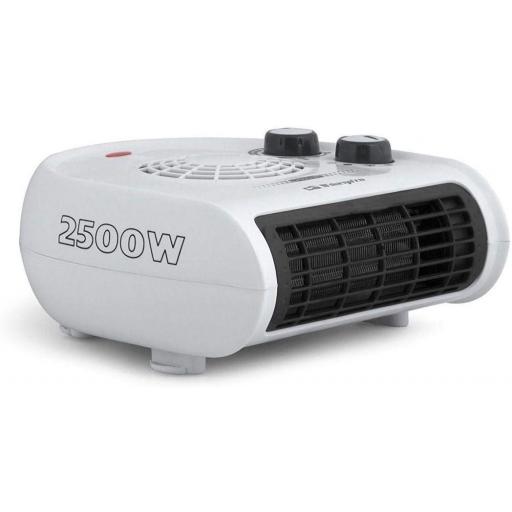   Calefactor Orbegozo termostato regulable, 2 niveles de potencia, función ventilador aire frío, calor instantáneo, indicador luminoso, asa de transporte, 2500 W, blanco [2]