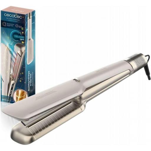 Plancha de Pelo Cecotec  con Aire 600W, Protege el Cabello, Tecnología Iónica, Keratina y Aceite de Argán, 3 Modos y Motor BLDC, Todo Tipo Cabellos, 3 Temperaturas y 3 Velocidades