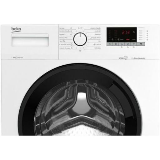 Lavadora carga frontal Beko  9 kg, 1400 rpm, 15 Programas, Función Vapor, Blanco [2]