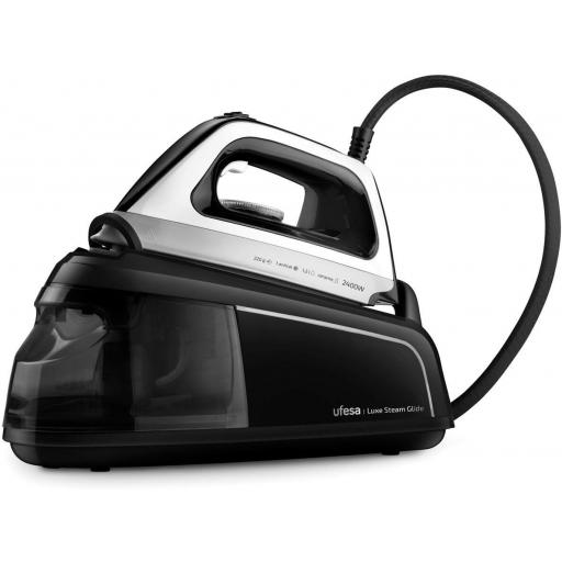  Centro de planchado UFESA Luxe Steam Glide, 2400 W, 220 gr/min, 5,5 bar, Cerámica, Negro