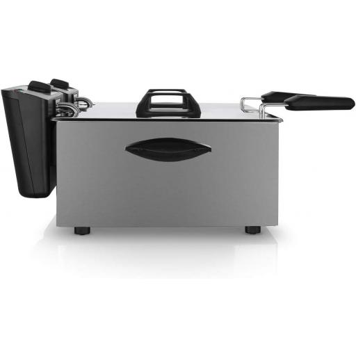  Freidora profesional orbegozo  7 litros (2 cubetas de 3,5 litros), termostato regulable, indicadores luminosos, asas de tacto frío, recogecables,... [2]