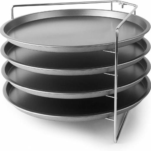  - Soporte para Hornear Pizzas, 4 Bandejas y Soporte Varilla | Organiza y mantiene todo a mano; libre de BPA, ideal para cocina profesional y uso diario en casa, para tu cocina cada día [3]
