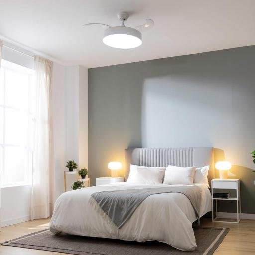 Ventilador de Techo con Aspas Retráctites Cecotec y Lámpara . 40 W, Diámetro 42" (106cm), Temporizador, 3 Tonos de Luz, Función Verano-Invierno [3]