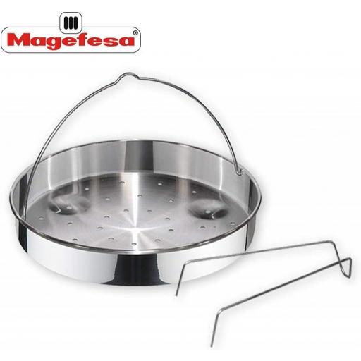 MAGEFESA ® Star olla a presión rápida de 6 litros, pack exclusivo Olla + Cestillo + Libro de recetas, fácil uso, acero inoxidable 18/10, para todo tipo de cocinas, incluido inducción, express [2]