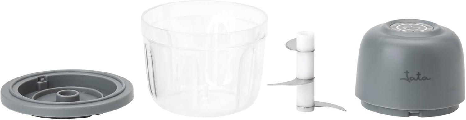 Mini Picadora Jata Eléctrica Recargable USB-C, Picadora Inalámbrica 430 ml, Cuchilla Acero Inoxidable 3 Alturas, Trituradora de Cocina BPA Free