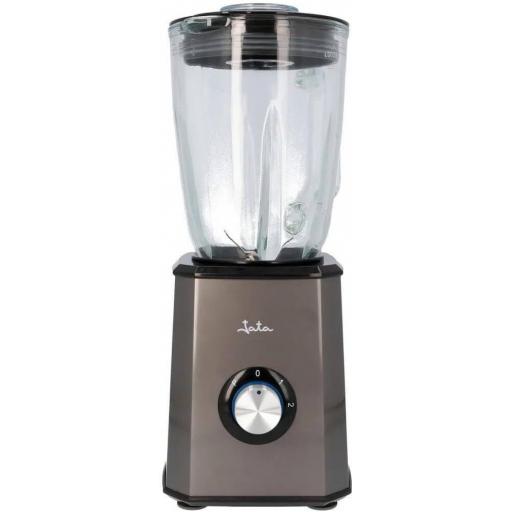 JATA - Batidora de vaso de 1,5 litros. 2 velocidades + turbo. Cuerpo de acero inoxidable. Cuchilla dentada de acero inoxidable. Apta para picar hielo. Pies antideslizantes. 1500 W [2]