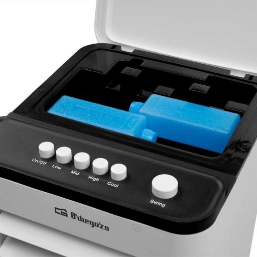Climatizador Orbegozo purificador de aire y humidificador. Potencia: 65 W. Depósito de agua de 4 L. 3 velocidades de ventilación., Small, Azul [1]