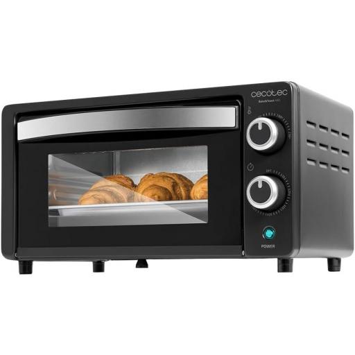 Horno de sobremesa Cecotec  10 L, 1000 W, Temporizador 60min, Temperatura regulable hasta 230ºC, Bandeja para hornear, parrilla y pinzas.