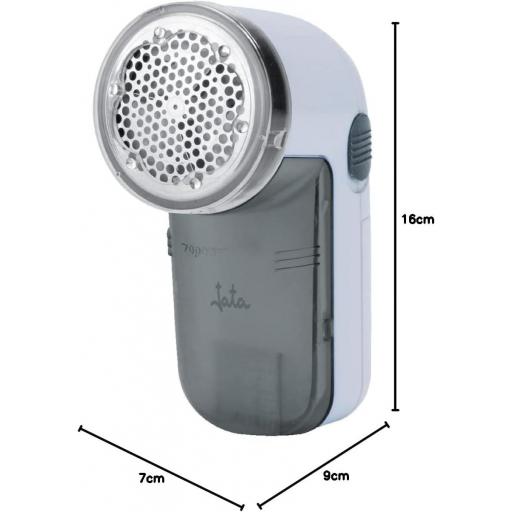  Quitapelusas Jata Cuchillas de Acero Inoxidable Diámetro 5 cm Contenedor de Pelusas Desmontable con Accesorios Cepillo para Limpieza y Para Nivel de Rasurado Alto, Color Blanco Y Azul [1]