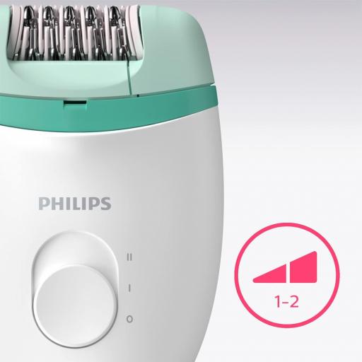  Depiladora con cable Philips Satinelle Essential - depilación compacta,  blanco y verde [3]
