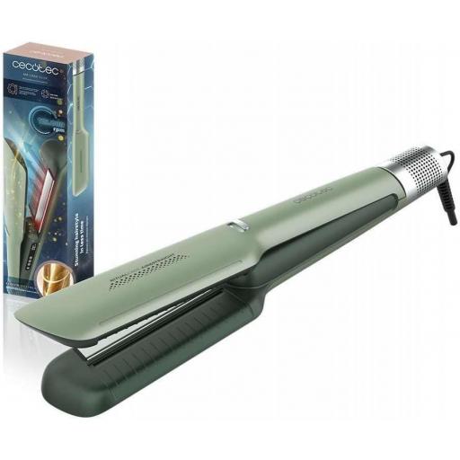 Cecotec Plancha de Pelo con Aire Air Lisse Olive. 600W, Protege el Cabello, Tecnología Iónica, Keratina y Aceite de Argán, 3 Modos y Motor BLDC, Todo Tipo de Cabellos, 3 Temperaturas y 3 Velocidades [0]