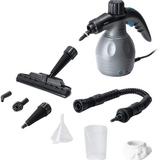Limpiador de vapor Cecotec Limpiadora de Vapor Tapicería Sofa, Coche, Vaporizador de Mano . Potencia Máxima 1000W, Depósito 350 ml, Presión 3Bares, Caudal de Vapor 30g/min [0]