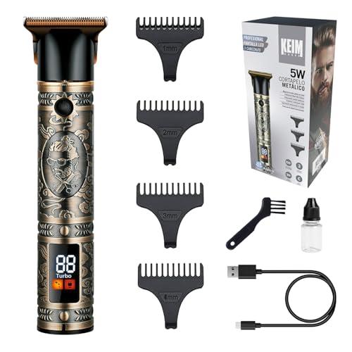 Máquina de Cortar Pelo Hombre y Recortadora de Barba KEIM HOUSE - Rasuradora - Beard Trimmer – 4 PEINES GUIA: ✂️ CUCHILLAS DE ACERO INOXIDABLE PARA UN CORTE PRECISO Corte li