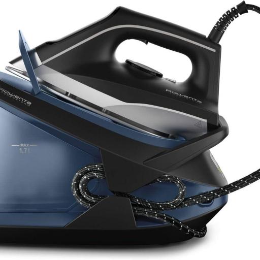  Centro de planchado rowenta 6.5bares, golpe vapor 370g/m, suela MiscroSteam 400, bloqueo para transportar con una mano, sistema antical, modo Eco, depósito agua 1.7L,Negro [2]