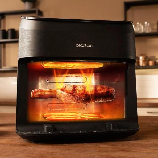 Freidora de Aire sin Aceite Cecotec  8,5L - Plancha - Grill - Doble Resistencia - Ahumador Integrado - Air Fryer  2200W, Temperatura Regulable 40-200°C, 10 Menús [3]