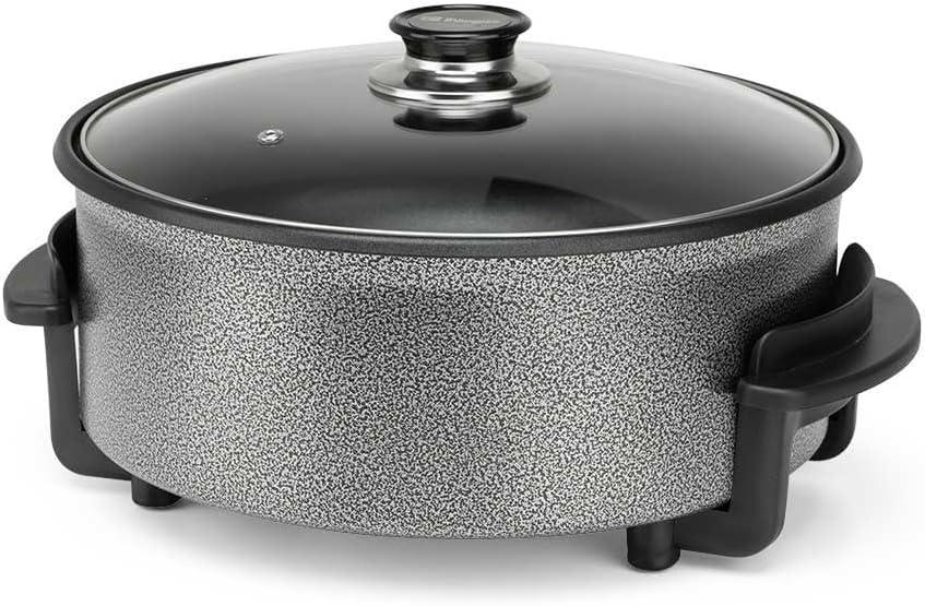 Olla eléctrica Orbegozo 30 cm, 1500W, capacidad 5 Litros, Tapa de cristal con asa y válvula de seguridad