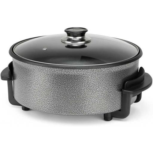 Olla eléctrica Orbegozo 30 cm, 1500W, capacidad 5 Litros, Tapa de cristal con asa y válvula de seguridad