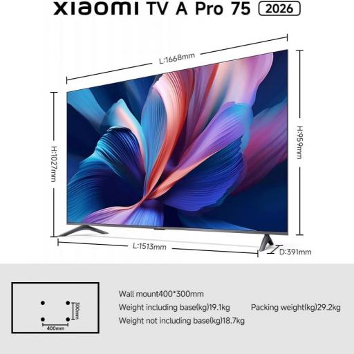 TV XIAOMI 75" UHD QLED GOOGLETV DOLBY