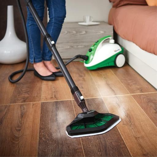  Limpiador a Vapor con Cepillo Vaporforce, Caldera de Alta Presión de 3.5 Bar, 1800 W, 1.6 litros, plástico, Acero Inoxidable, Verde [Clase de eficiencia energética A] [2]