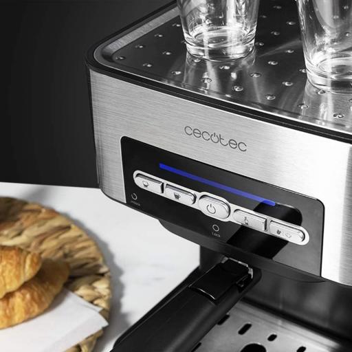  Cafetera express Cecotec 850 W, 20 Bares, 1,5L, Brazo Doble Salida, Vaporizador, Superficie Calientatazas, Mandos Digitales, Acabados en Acero Inoxidable, Negro/Plata [3]